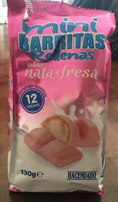 Mini barritas rellenas sabor nata y fresa - Product - es