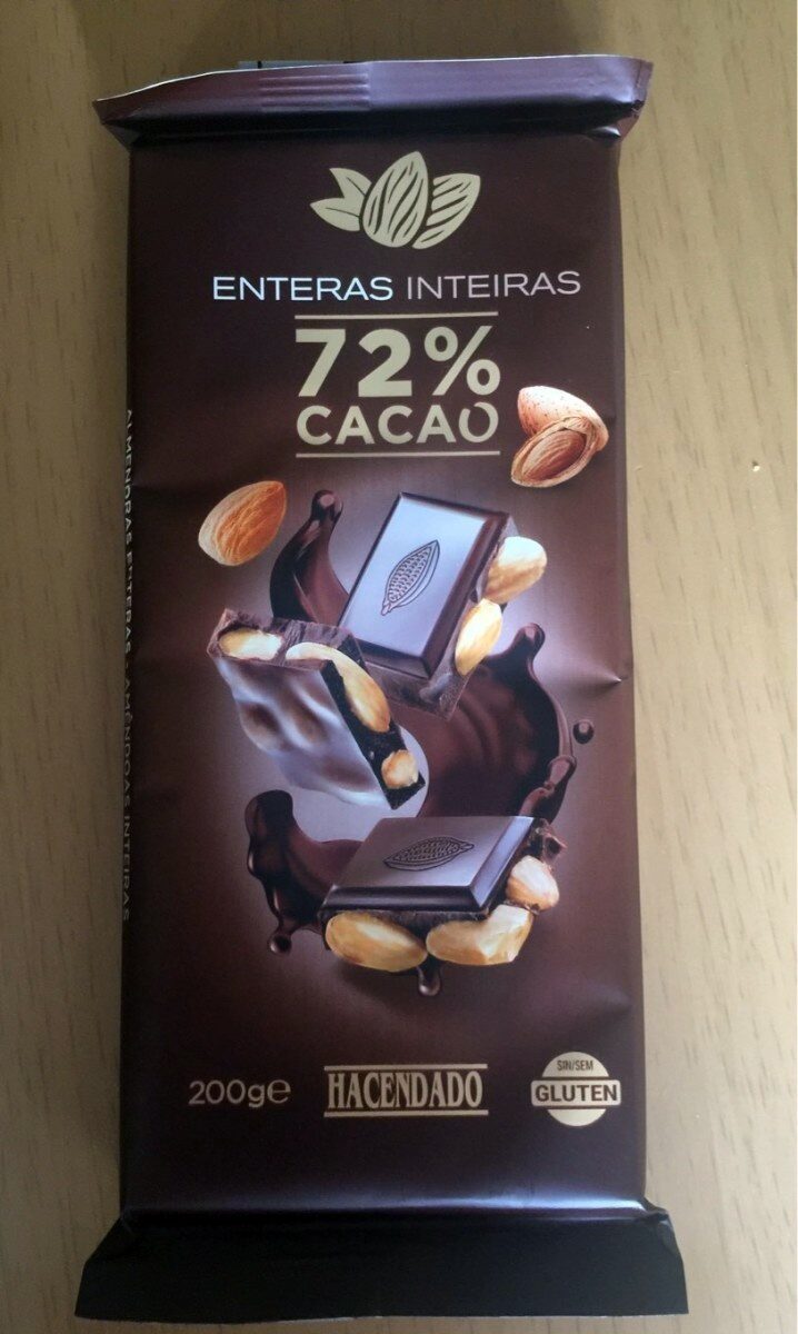 Chocolate negro 72% cacao con almendras enteras - Producto
