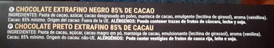 Chocolate negro 85% cacao - Ingredients - es