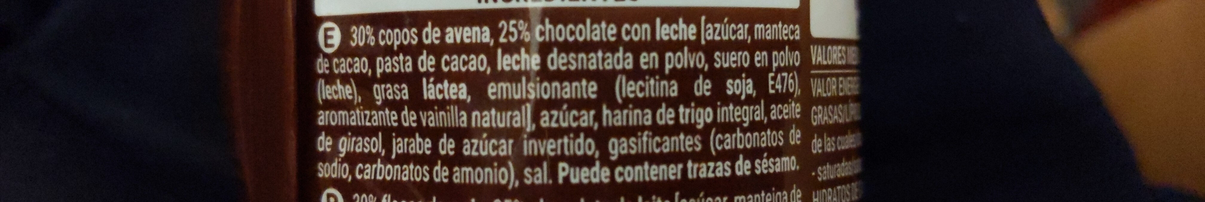 Galletas digestive de avena con chocolate - Ingredienser - es