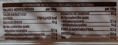 Galletas de espelta 0% azúcares añadidos - Dados nutricionais