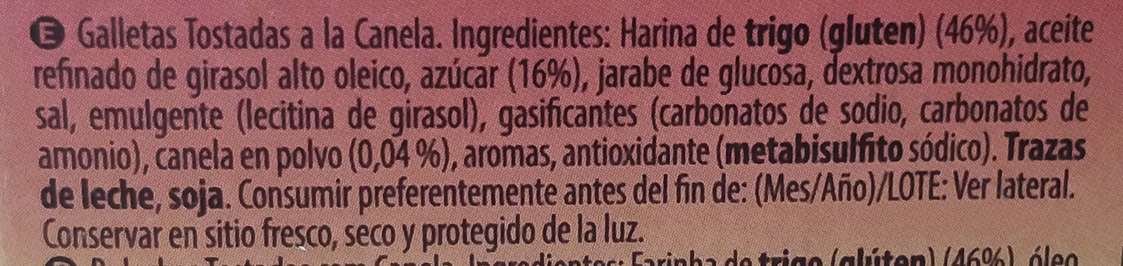 Galletas canela - Ingredients - es