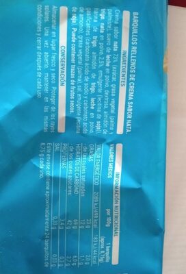 Barquillos rellenos sabor nata - Informació nutricional - es