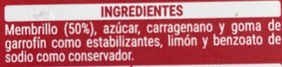 Dulce de membrillo - Ingredients - es