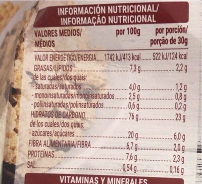 Cereales chocolate Linnea V - Información nutricional