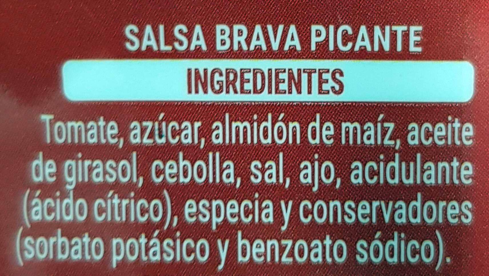 Salsa brava picante - Ingredients - es