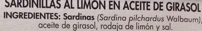 Sardinillas al limón - Ingredients - es