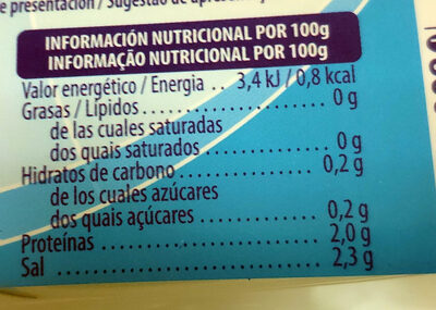 Ciclamato & Sacarina Líquida - Tableau nutritionnel - es