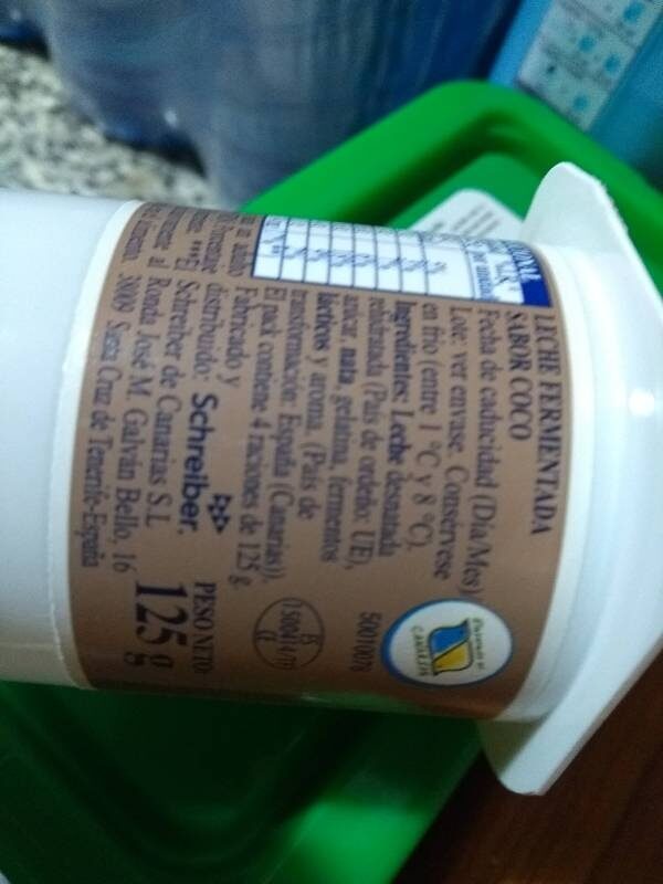 Yogur sabor coco - Ingredients - es