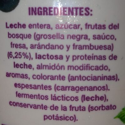 frutos silvestres - Ingredientes