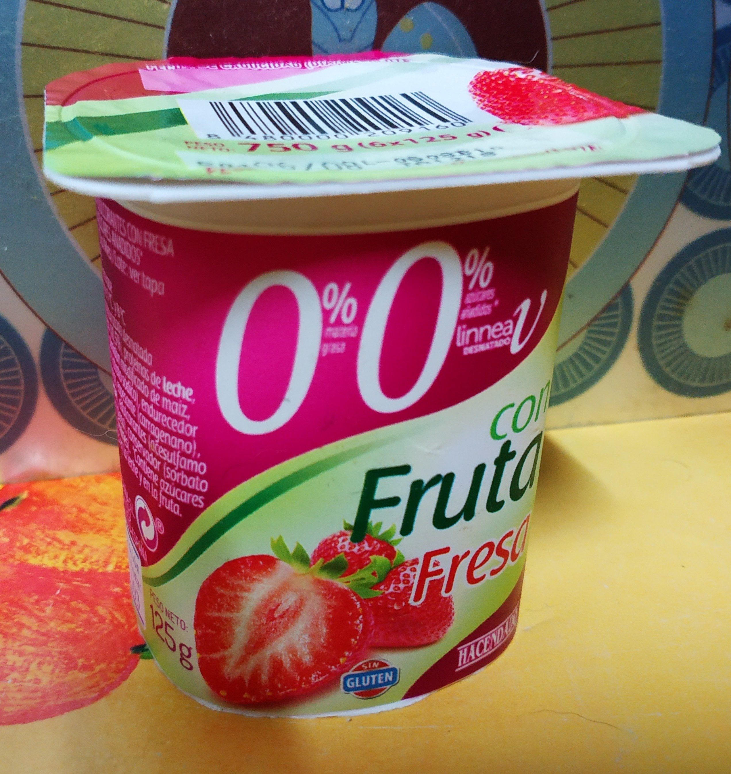 Yogur con fresa 0% - Producto