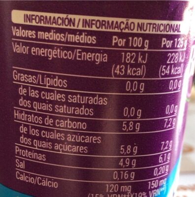 Bifidus natural cremoso 0% - Nutrition facts - es