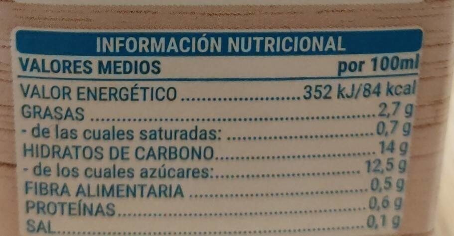 Horchata de chufa - Informació nutricional - es