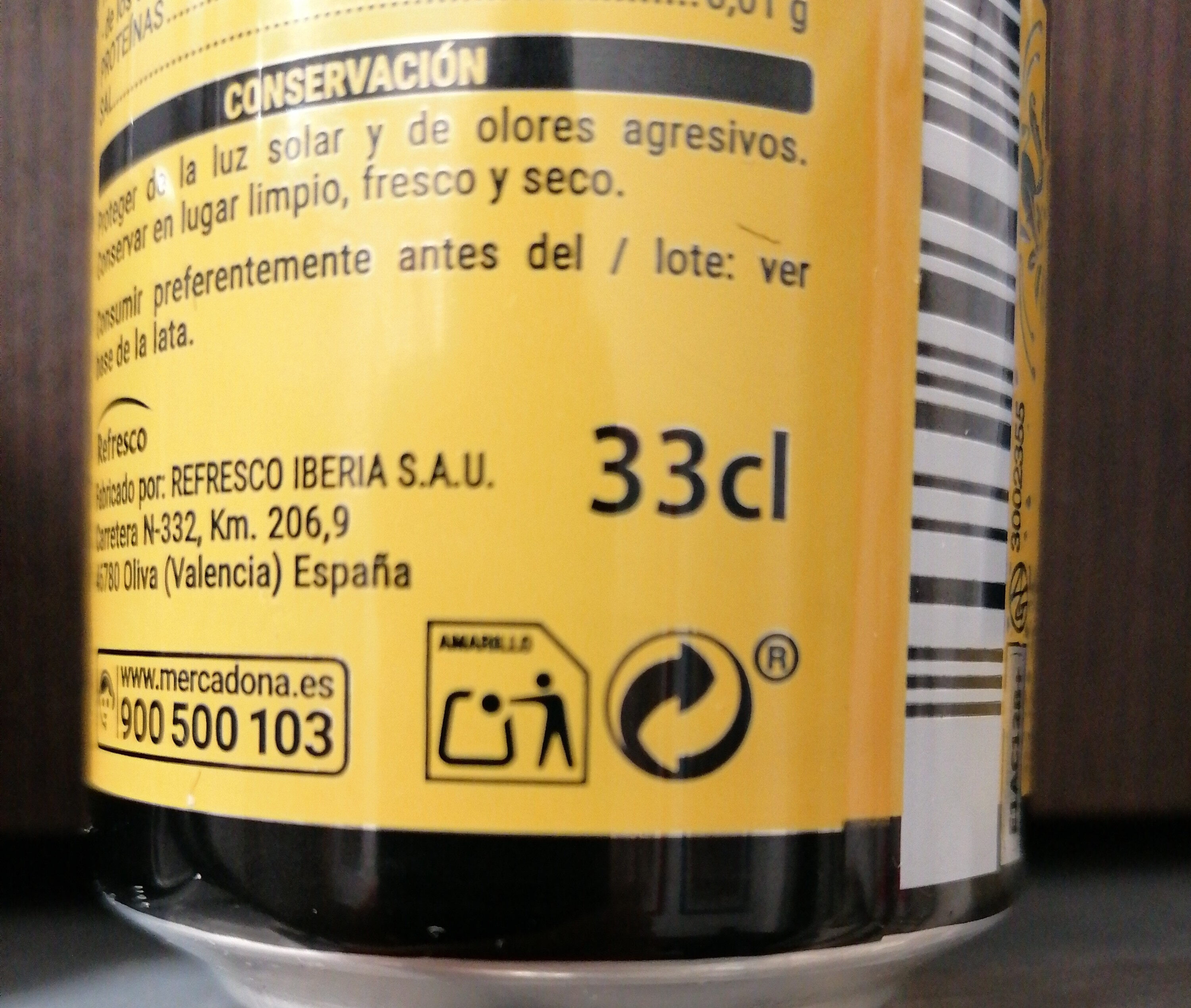Hacendado-tonic-330ml-spain - Recycling instructions and/or packaging information - es
