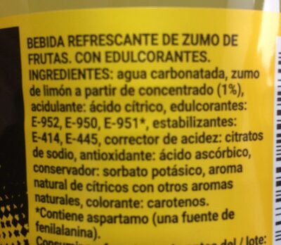 Fresh gas limon zero - Ingredients - es