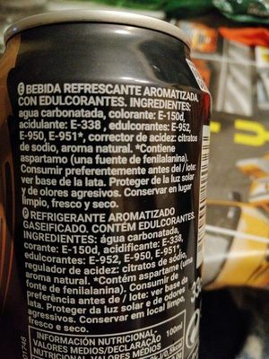 Coca Cola Zero Zero - Ingredientes