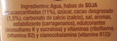Bebida de soja  con chocolate - Ingredients - es