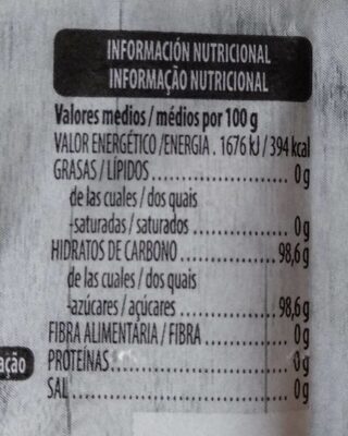 Azúcar Vainillado - Nutrition facts