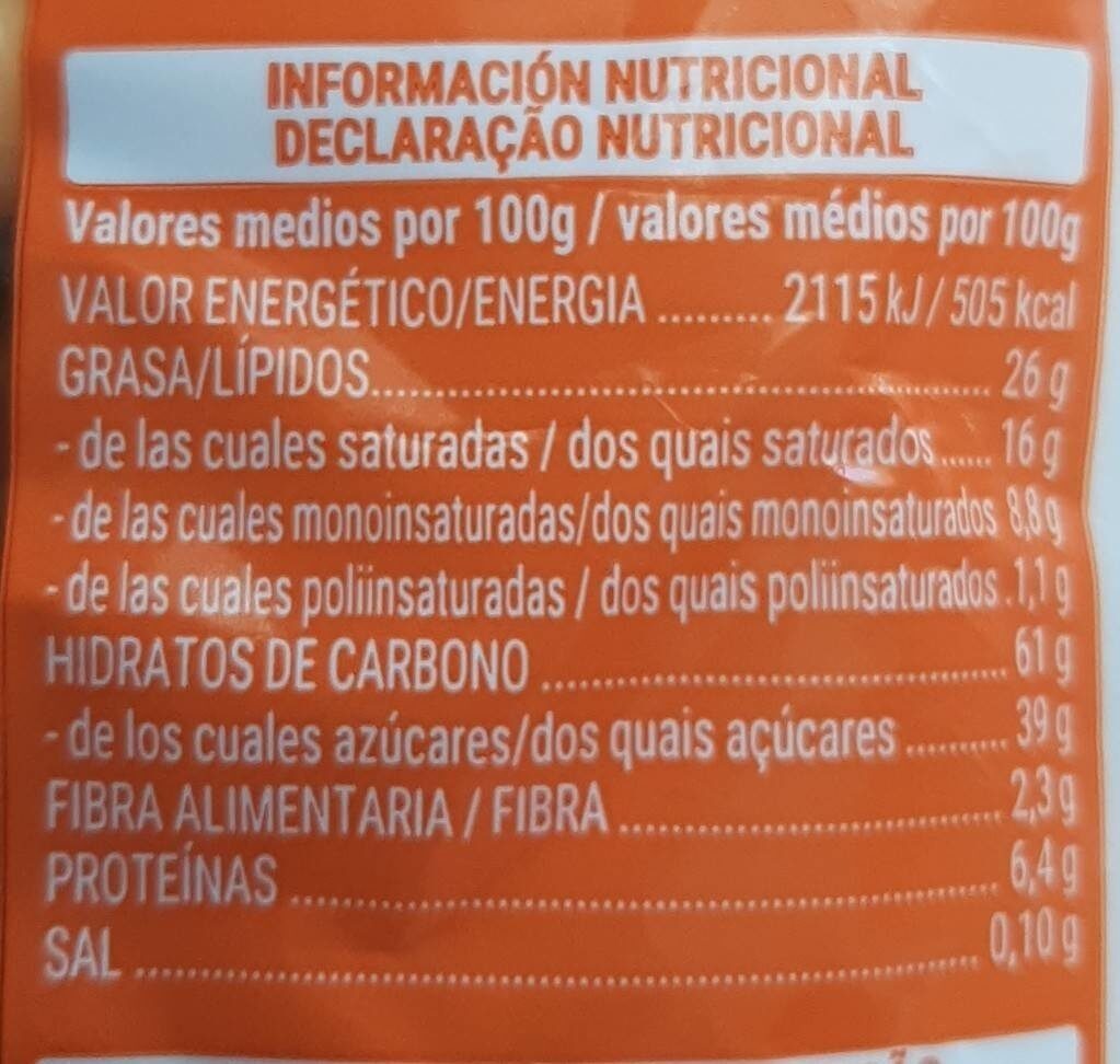 Bola cereal chocolate - Información nutricional