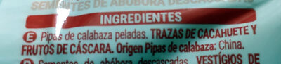 Pipa calabaza natural - Ingredienser - es