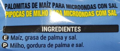 Palomitas pipocas microondas Sal - Ingredientes