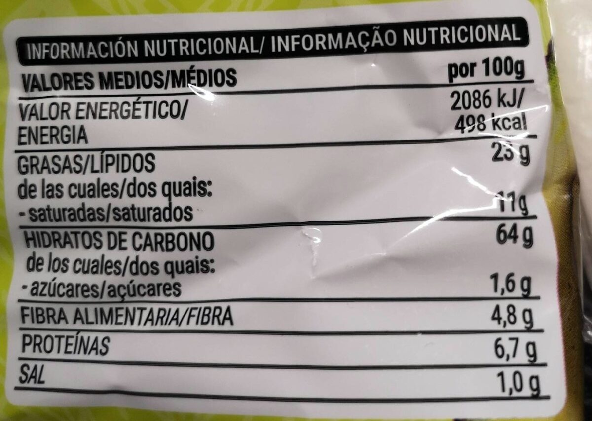 Nachos padrísimos - Informació nutricional - es