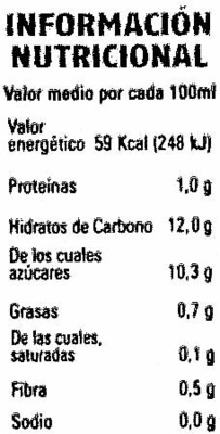 Piña coco soja - Información nutricional