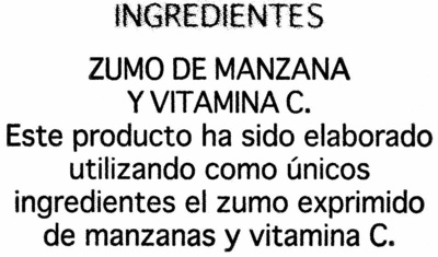 Zumo De Manzana - Ingredients - es