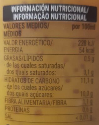 Zumo FRESH - Informació nutricional - es