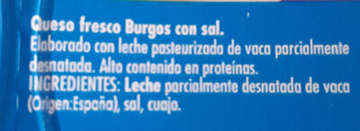 Queso fresco Burgos Natural - Ingredientes