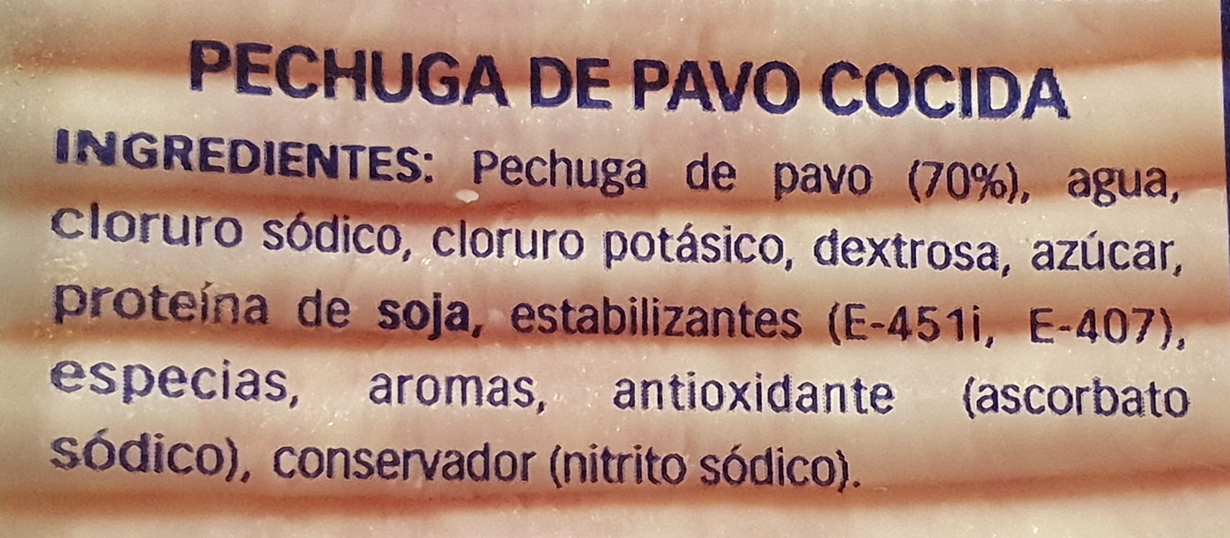 Pechuga de pavo - Ingredienser - es
