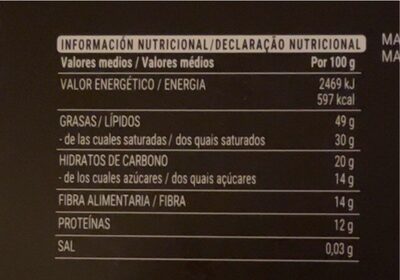 Negro 85% - Informació nutricional - es