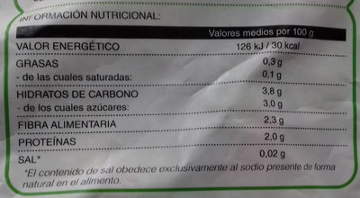 Salteado de verduras - Informació nutricional - es