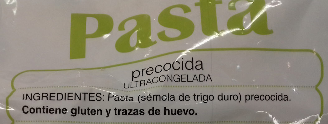 Pasta precocida - Ingredients - es
