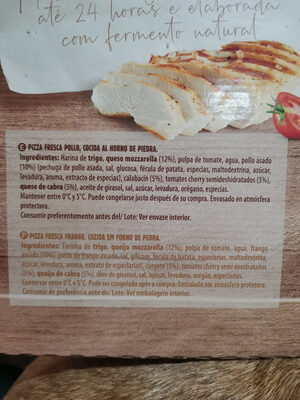 Pizza pollo Mercadona - Ingredients - es