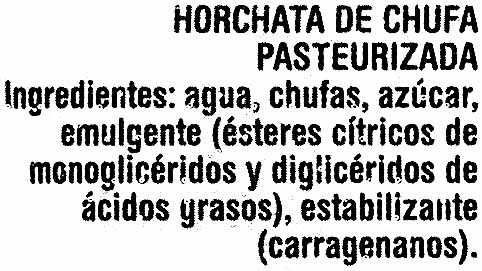 Granizado horchata - Ingredients - es