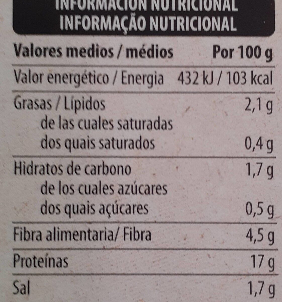 Bocados marinados - Nutrition facts - es
