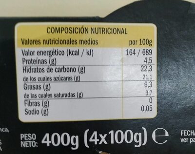 Flan de huevo sabor avellana - Nutrition facts