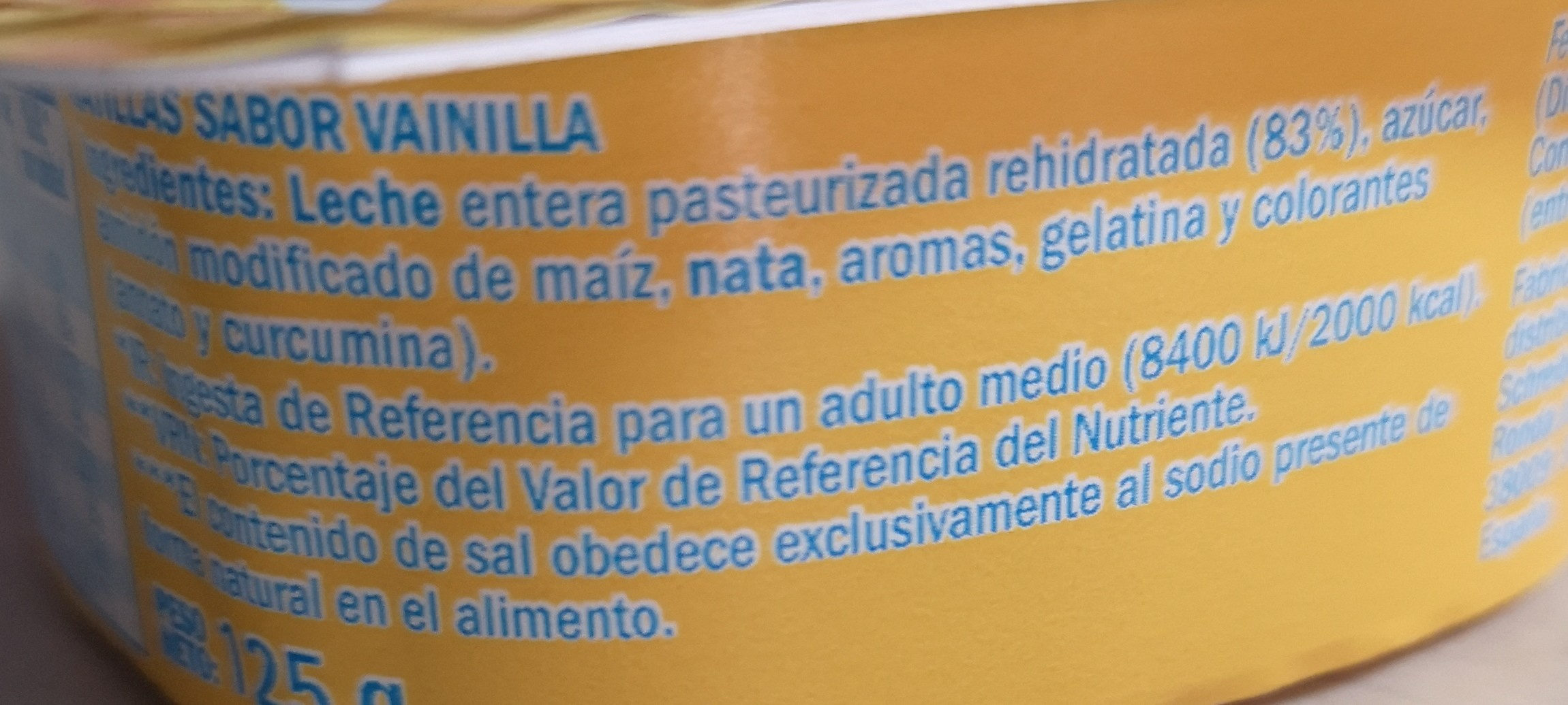 Natillas - Ingredientes