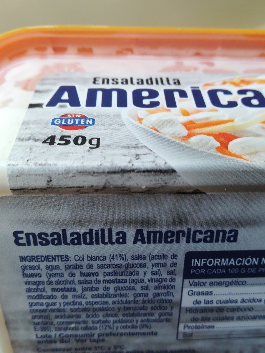 Ensaladilla americana - Ingredientes