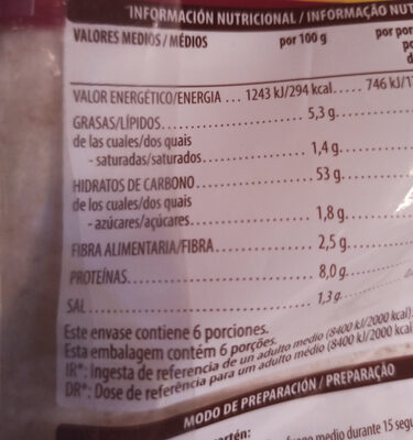 Máxi tortillas - Nutrition facts - es