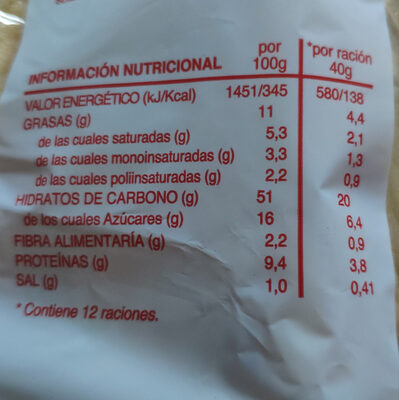 Pan de leche tiernos y deliciosos - Informació nutricional - es