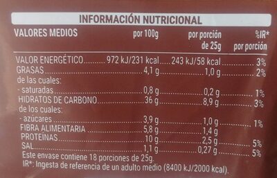 Pan Integral - Informació nutricional - es