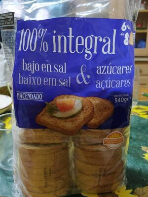 Pan tostado 100% integral bajo en sal y en azúcares - Producte - es