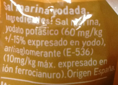 Sal Marina Yodada - Ingredients - es