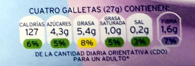 Galletas ciruela y sabor yogur - Nutrition facts - es