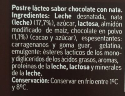 Copa chocolate y nata - Ingredients