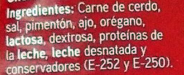 Chorizo de Salamanca - Ingredients - es
