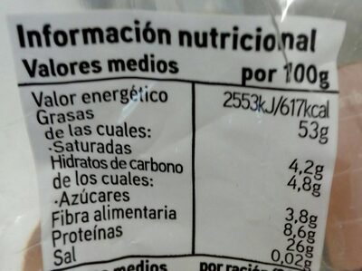 Almendra Cruda Repelada - Nutrition facts
