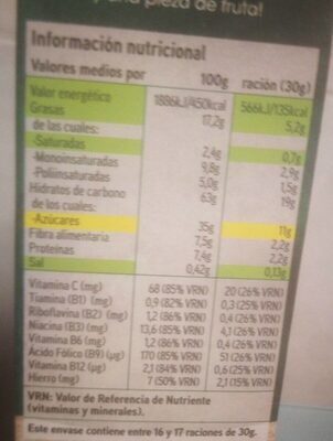 Cereales rellenos - Nutrition facts - es
